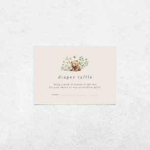 Cartão De Informações HANNAH Sorteio de Fraldas para Chá de Bebê Vintage
