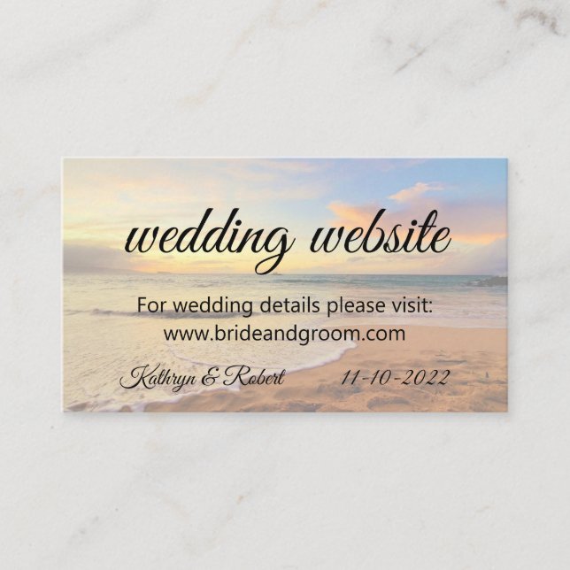 Cartão De Informações Hawaii Sunset na Praia (Frente)