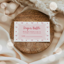 Cartão De Informações Hearts Valentine Baby Shower Diaper Raffle Tickets