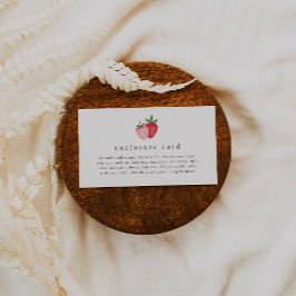 Cartão De Informações HEIDI Bebê rosado Berry Sweet Strawberry Girl