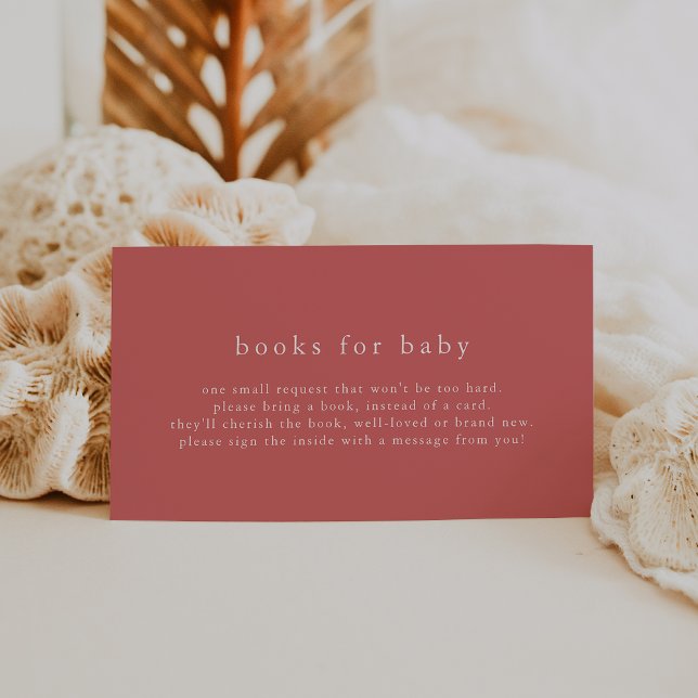 Cartão De Informações HEIDI Red Summer Simples Livros de Chá de fraldas  (HEIDI Red Summer Simple Baby Shower Books for Baby Enclosure Card)