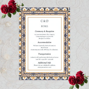 Cartão De Informações Herança Moderna Talavera Elegante Casamento