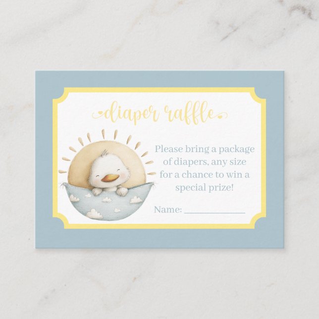 Cartão De Informações Here Comes the Son Diaper Raffle Card (Frente)