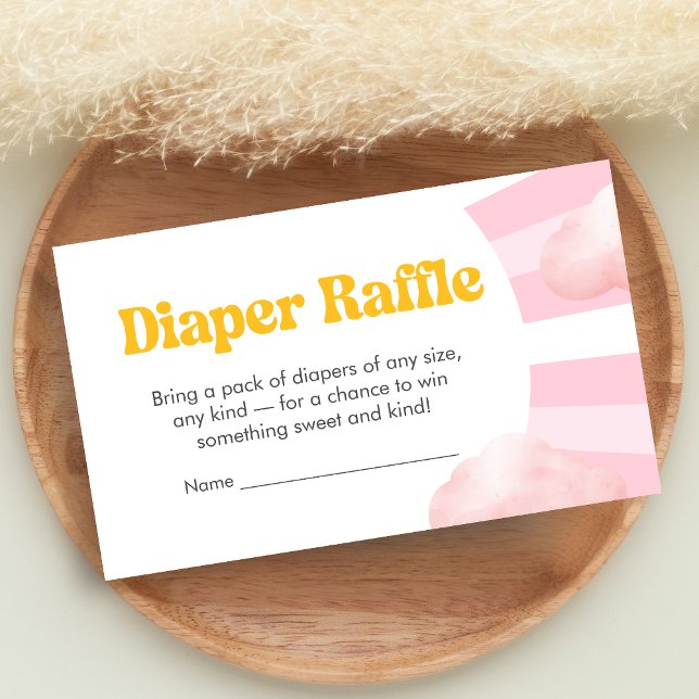 Cartão De Informações Here Comes the Sun Baby Shower Diaper Raffle (Sunshine Baby Shower Diaper Raffle)