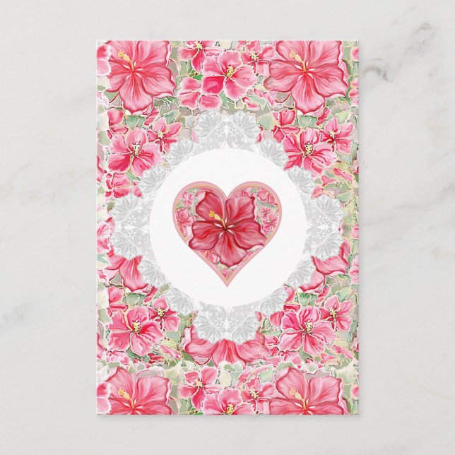 Cartão De Informações Hibiscus e rendas RED (Frente)