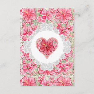 Cartão De Informações Hibiscus e rendas RED