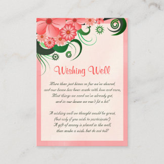 Cartão De Informações Hibiscus Floral Pink Weding Wishing Bem