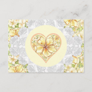 Cartão De Informações Hibiscus & lace AMARELO