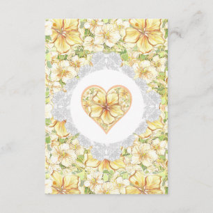 Cartão De Informações Hibiscus & lace AMARELO