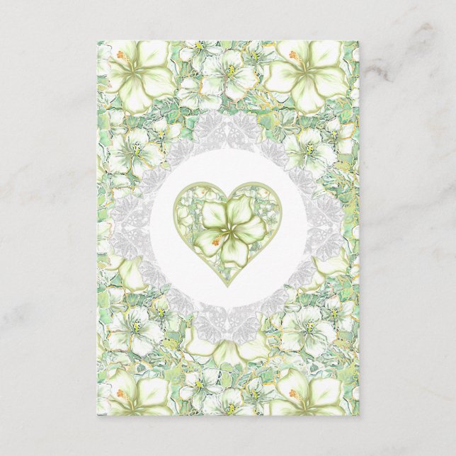 Cartão De Informações Hibiscus & lace WHITE (Frente)