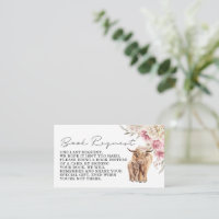 Highland Cow Pink Boho Floral Solicitação Inserir