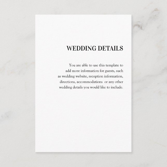 Cartão De Informações Hochzeit Detail (Frente)