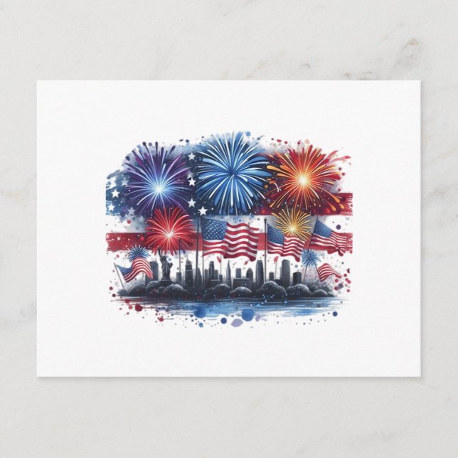 Cartão De Informações Holiday Firework Classic (Frente)