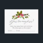 Cartão De Informações Holly Christmas Chá de panela Game<br><div class="desc">Cartões de chá de panela de natal de Natal,  sagrados e bagas,  vermelhos,  projetados para serem rápida e facilmente personalizados.</div>