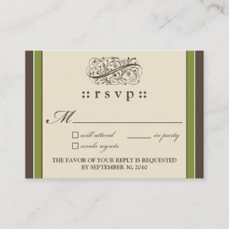 Cartão De Informações ::Holly: Simplesmente Elegante 3,5"x2,5" RSVP Card