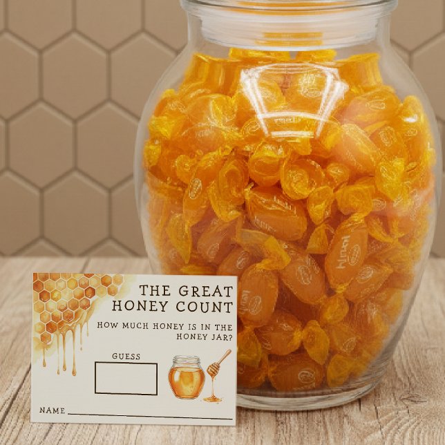 Cartão De Informações Honey Bee Honeycomb Baby Shower Guess How Many (Honey Bee Honeycomb Baby Shower Guess How Many Enclosure Card
)