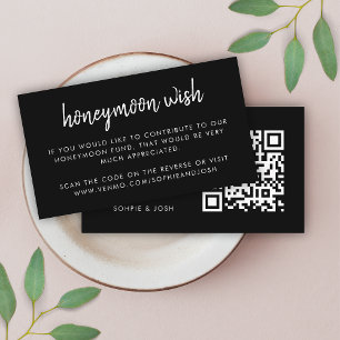 Cartão De Informações Honeymoon Wish   Código QR Registro de Casamento N