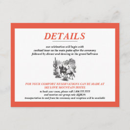 Cartão De Informações Horseback Canyon Casal Wedding