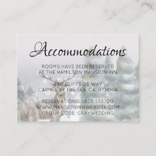 Cartão De Informações Hotel Acomodation Cards mágico de inverno