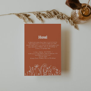Cartão De Informações Hotel Minimalista Terracota Flor Silvestre Branca