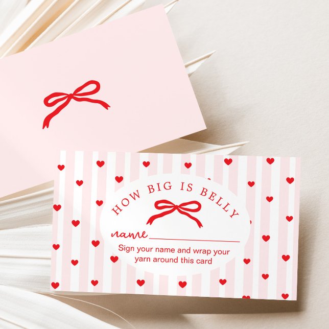 Cartão De Informações How big is belly Valentines Baby Shower (Criador carregado)