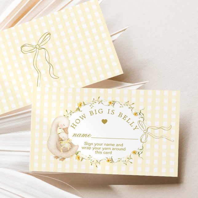 Cartão De Informações How big is mommys belly silly goose Gingham (Criador carregado)