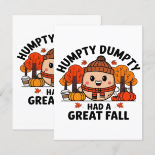 Cartão De Informações Humpty Dumpty, Engraçado Ação de Graças