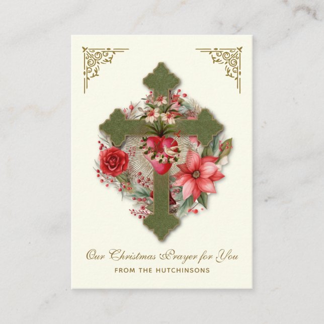 Cartão De Informações Hutchinson Christmas Prayer (Frente)