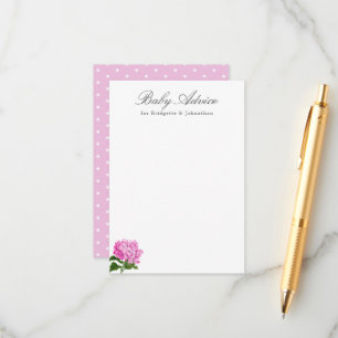 Cartão De Informações Hydrangea Baby Advance Card rosa