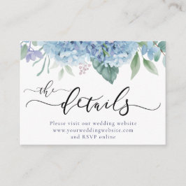 Cartão De Informações Hydrangea flowers Wedding Website