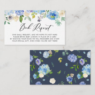 Cartão De Informações Hydrangeas da aguarela e livros das anêmonas para