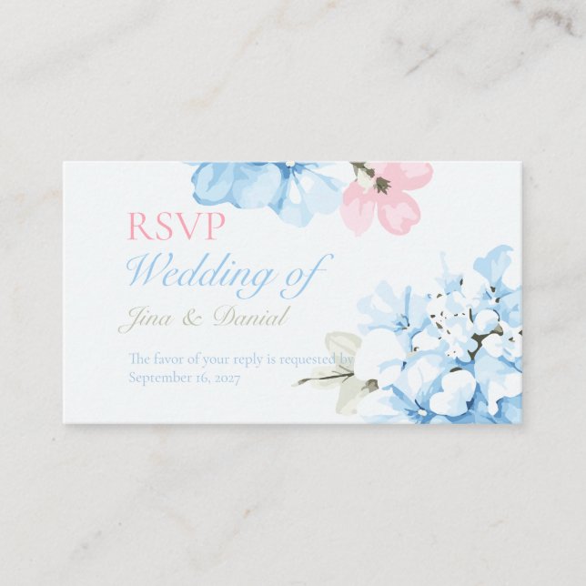 Cartão De Informações Hydrangeas Pastel Bloom (Frente)