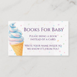 Cartão De Informações Ice Cream Sprinkle Books for Baby Shower Insert