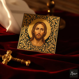 Cartão De Informações Ícone Bizantino de Cristo - Jesus