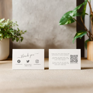 Cartão De Informações Ícones de mídia social obrigado de código QR desco