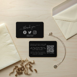 Cartão De Informações Ícones sociais da cinza obrigado de código QR que 