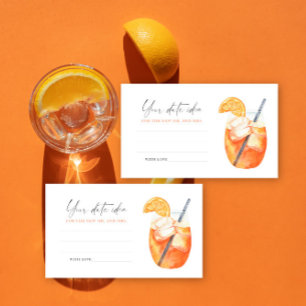 Cartão De Informações Ideias de Aperol Spritz para chá de noiva e noite