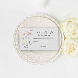 Cartão De Informações Ideias de noite de data floral boho \ Pote de data