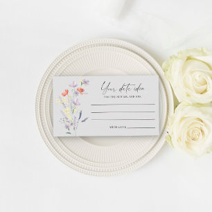Cartão De Informações Ideias de noite de data floral boho \ Pote de data