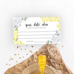 Cartão De Informações Ideias de noite de encontro com aquarela Bee flora