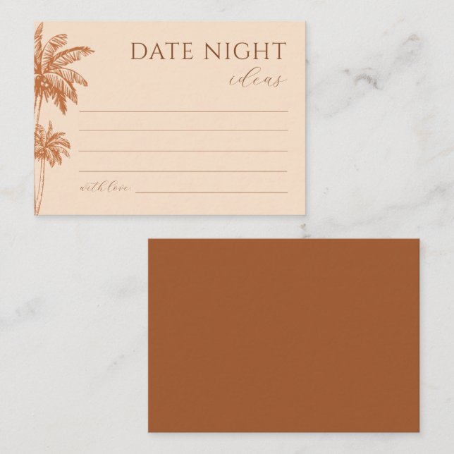 Cartão De Informações Ideias de Noite de Encontro com Palmeira Tropical  (Frente/Verso)