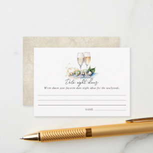 Cartão De Informações Ideias de Noite de Encontro para Chá de Noiva Péro