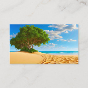Cartão De Informações Ilha Tropical Deserta Praia Arenosa