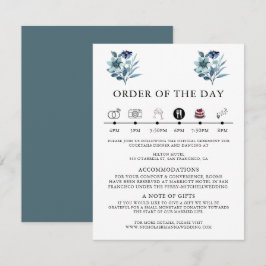 Cartão De Informações Ilustração de Aquarela Rústica Buquê Floral Azul