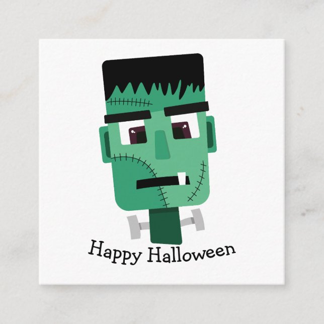 Cartão De Informações Ilustração do Monstro de Frankenstein (Frente)