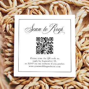 Cartão De Informações Imagem da Elegância Italiana   RSVP com código QR