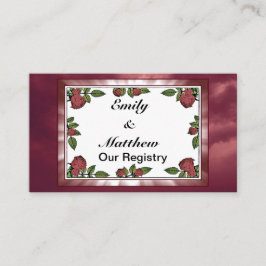 Cartão De Informações Imagem de moldura de rosas vermelhas com registro 