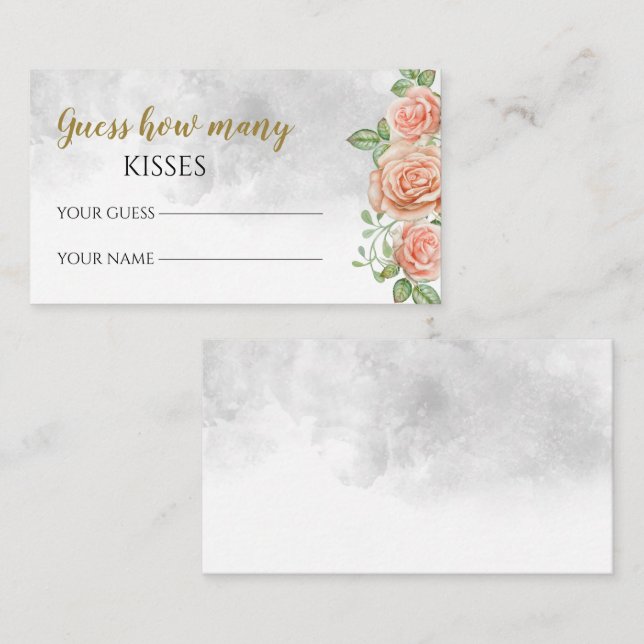 Cartão De Informações Imagine quantos beijos o jogo de noiva (Frente/Verso)