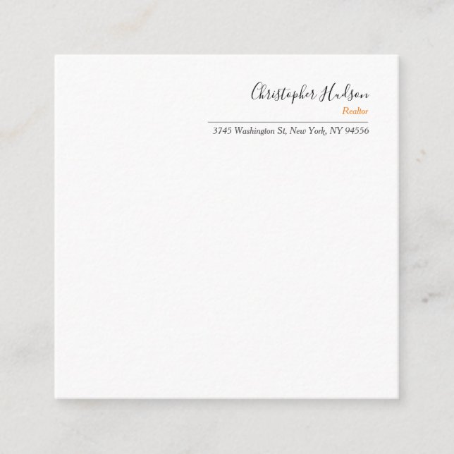 Cartão De Informações Imobiliário Simples Profissional (Frente)