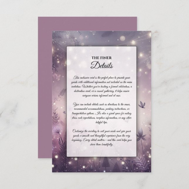 Cartão De Informações Incêndio de Starlit em Bloom (Frente/Verso)